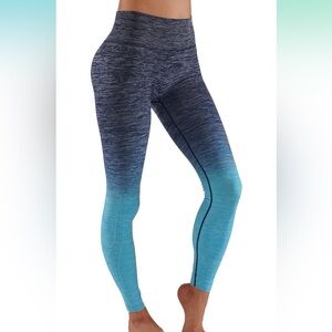 NEW Itzon Blue Ombré Leggings with Heathered Pattern L/XL